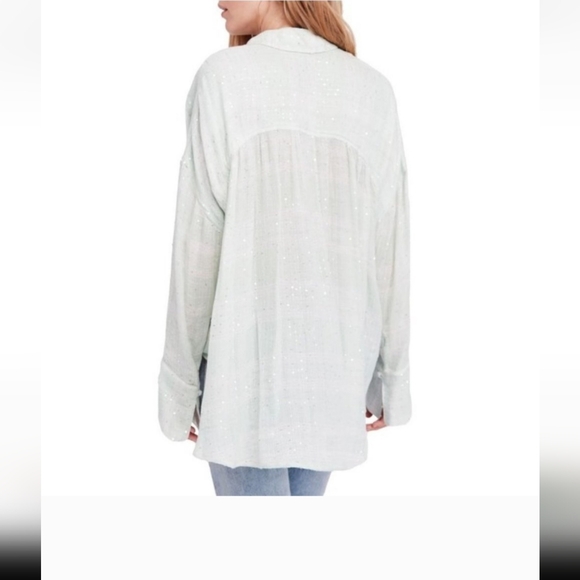 NWT M Free People Fearless Love Bell Sleeve Shirt - Picture 3 of 6